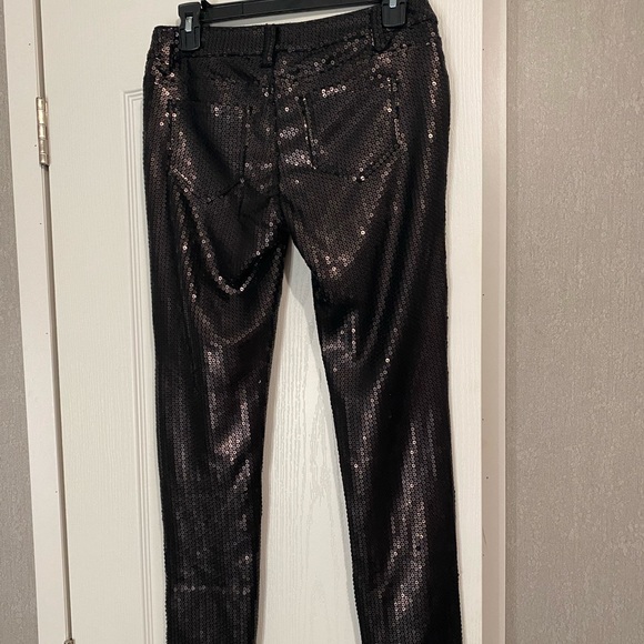 Black fully sequined pants, size 3, worn a handful of times! - Picture 2 of 2